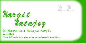 margit matajsz business card